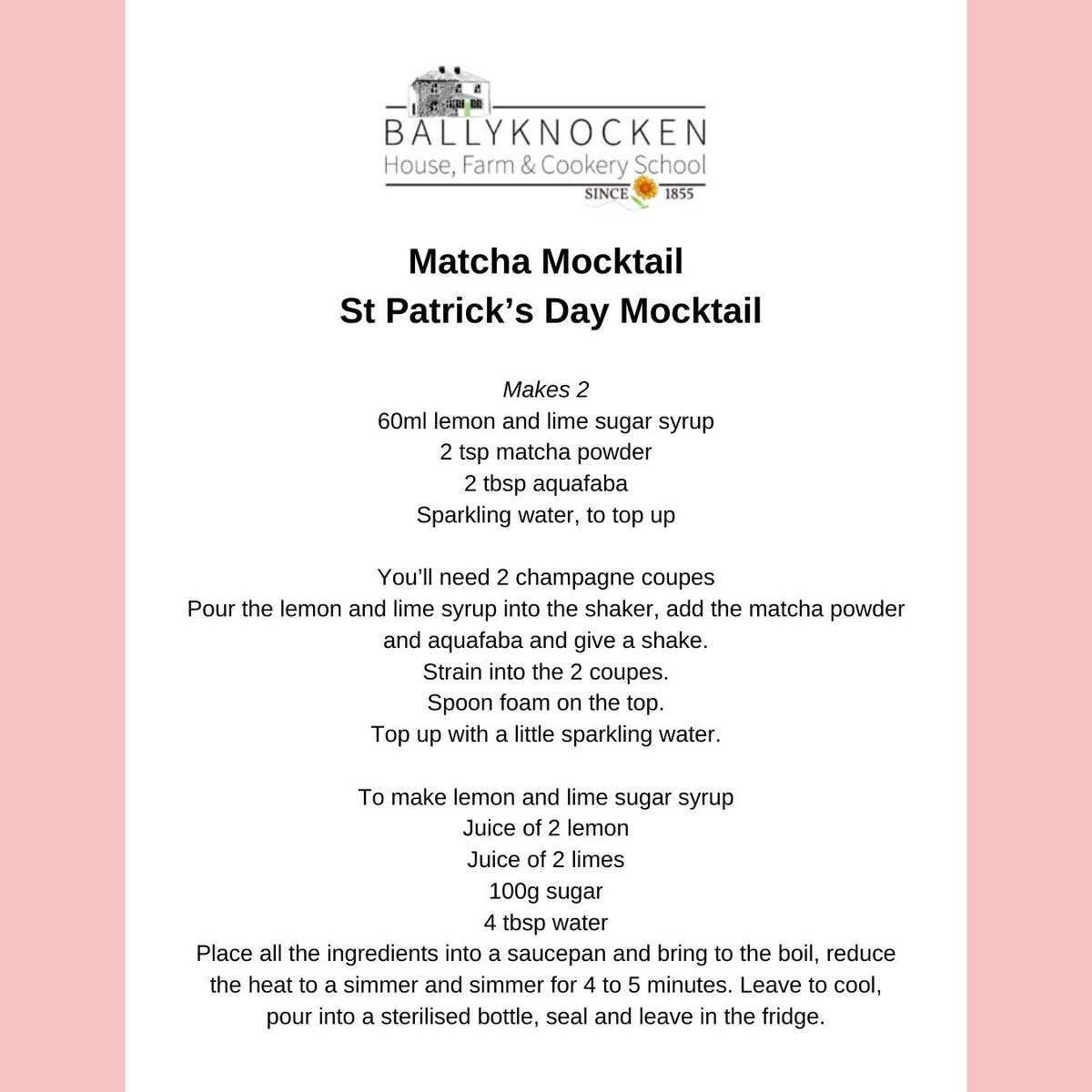 BallyknockenHCS's tweet photo. Feeling lucky with this refreshing Matcha Mocktail! ☘️ 🍹 

Celebrate St. Patrick's Day the green way! 😋

Happy St. Patrick's Day Everyone! 💚🤍🧡

#StPatricksDay #MatchaMocktail #HealthyCheers #Irishculture #slainte #stpatricksday2023 #ballyknockenhouse #wicklow https://t.co/YZTjkhGzg5