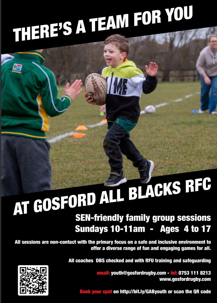 Great to see @GAB_RFC  / @GABRFCYouth Launch their SEN Friendly rugby sessions!🏉
Get in touch to find out more and book in 👉  https://t.co/2n7iQwCEnz 
Email youth@gosfordrugby.com 📨 
@OxfordshireRFU