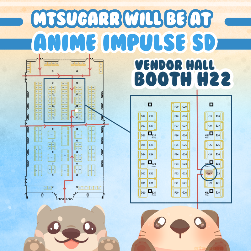 MTSugarr's tweet photo. I will be at Anime Impulse San Diego this weekend!
Vendor Hall | Booth H22!

Please consider stopping by and saying hi! https://t.co/dspdMT4bdm