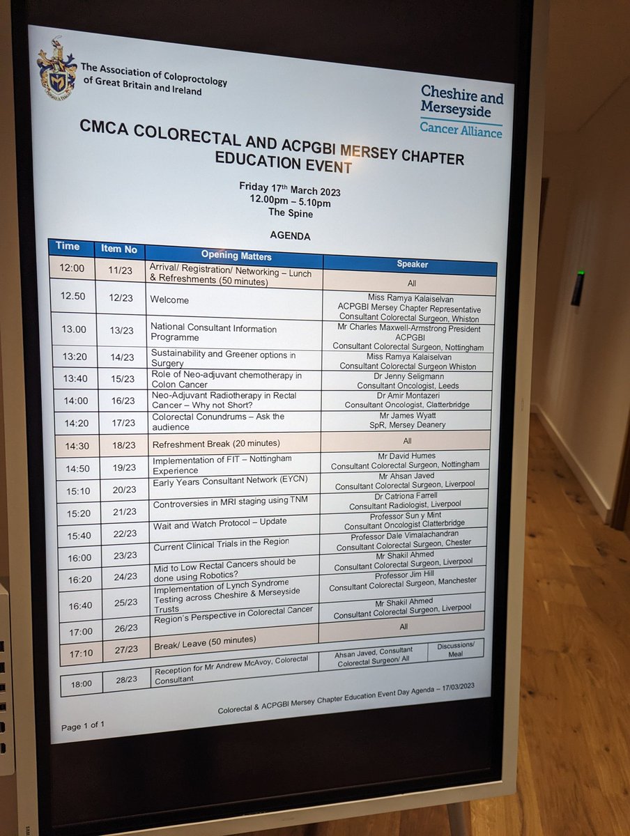 We are looking forward to welcoming everyone to the Mersey ACPGBI meeting today.