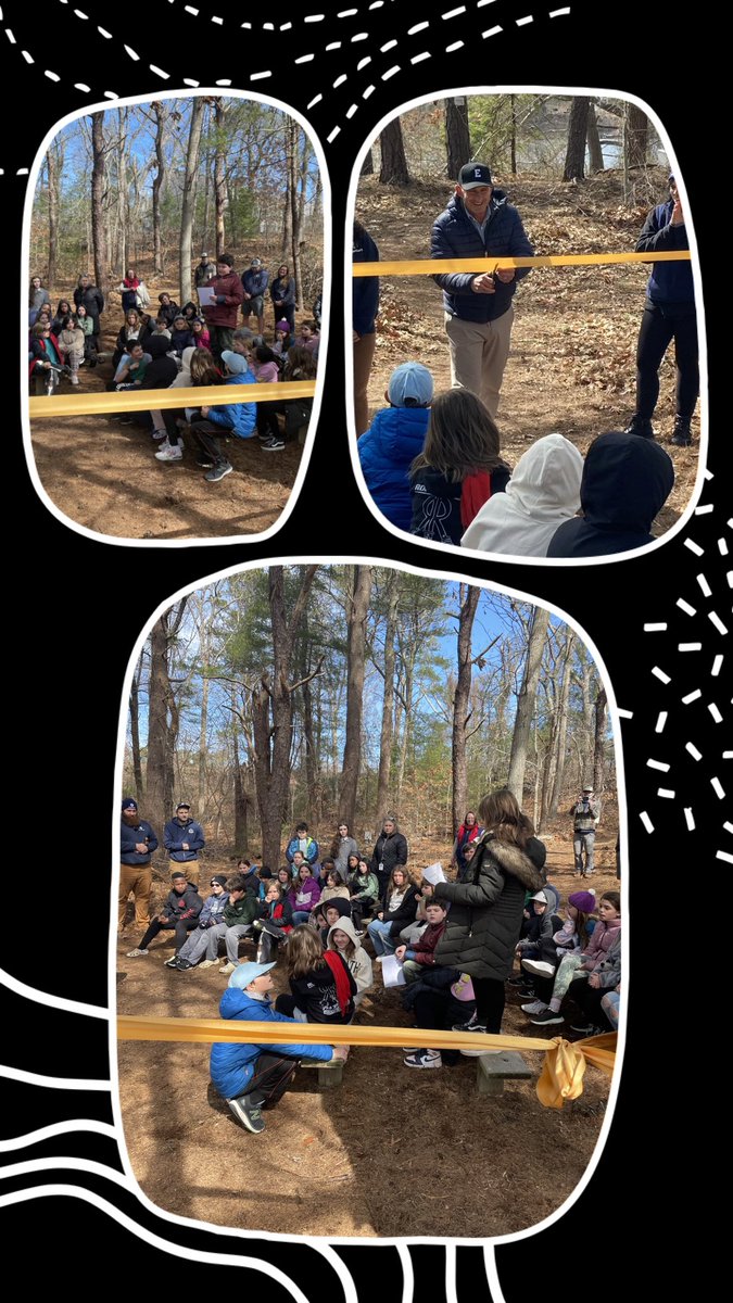 Ribbon cutting ceremony for EES outdoor classroom. Thank you Americorp volunteers and Eastham Natural Resources for making this a beautiful space again! 😊