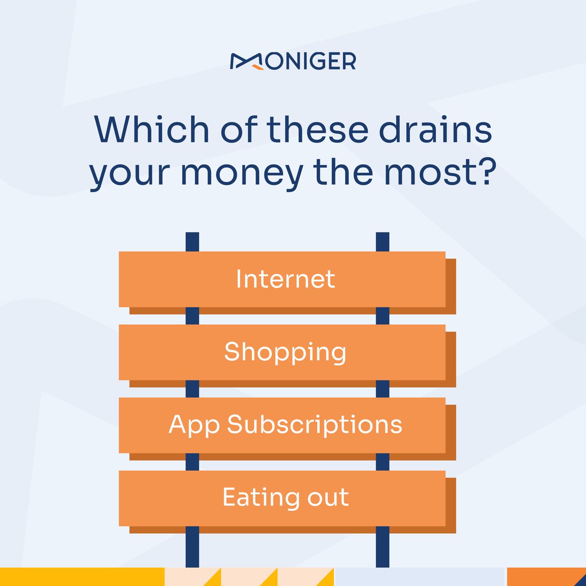 MonigerHQ's tweet photo. Most of us have at least a few bad spending habits. With Moniger App, you can track your expenses and cut down on some of your bad spending habits.
Join our waitlist today - https://t.co/rUmeTg1IUe
#Moniger #moneymanagement
#TheMoneyManager #monigerhq #personalfinance https://t.co/ELJtF5sXqq