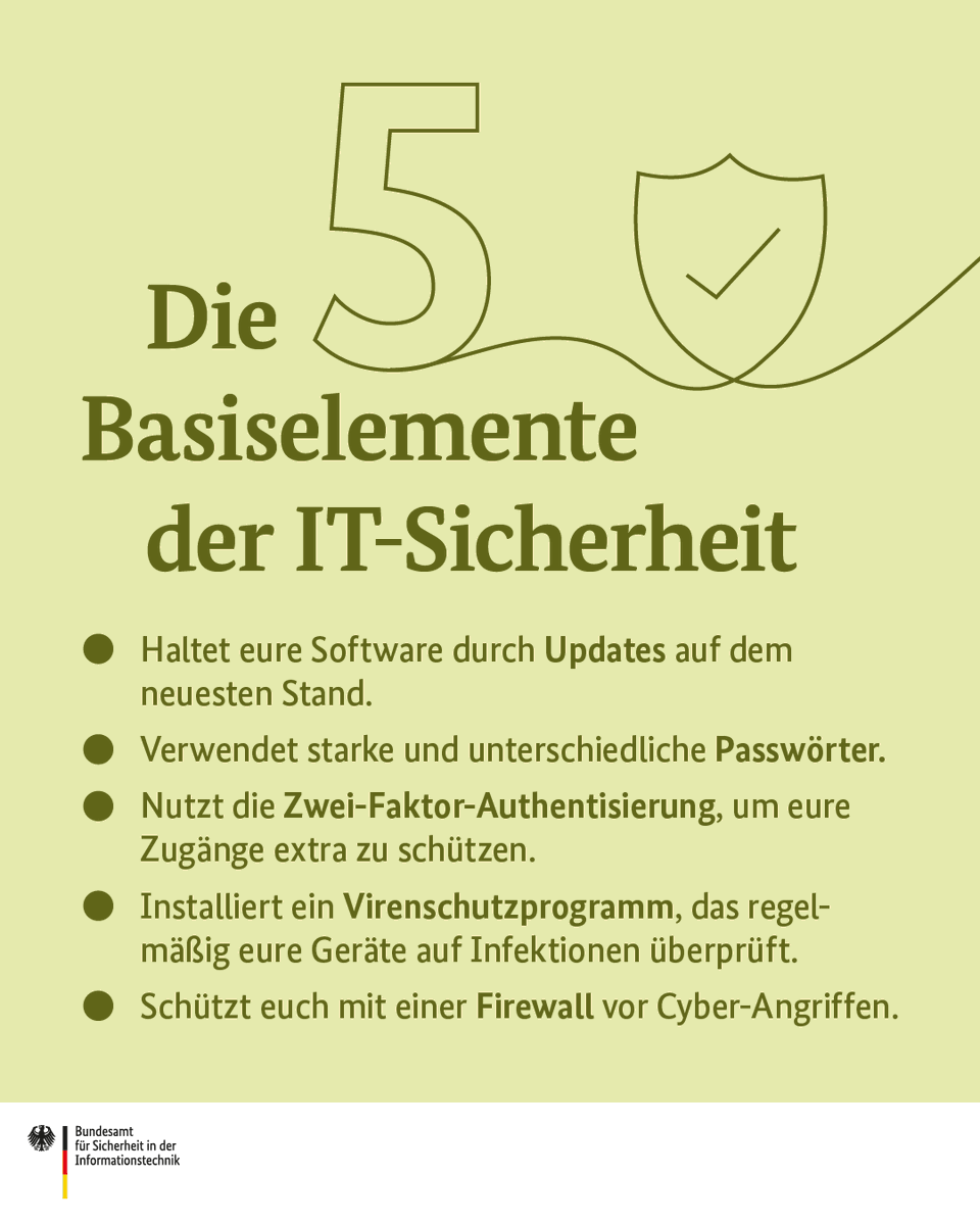 BSI_Bund's tweet photo. Verlassen wir das Haus, schließen wir selbstverständlich ab. 🏠🔑 
Aber warum gehen wir mit unseren digitalen Türen und Fenstern oft leichtsinnig um und riskieren unsere Privatsphäre? Ein paar Grundregeln helfen, die eigene IT-Sicherheit zu erhöhen.

#DeutschlandDigitalSicherBSI https://t.co/AfPXfboMxO
