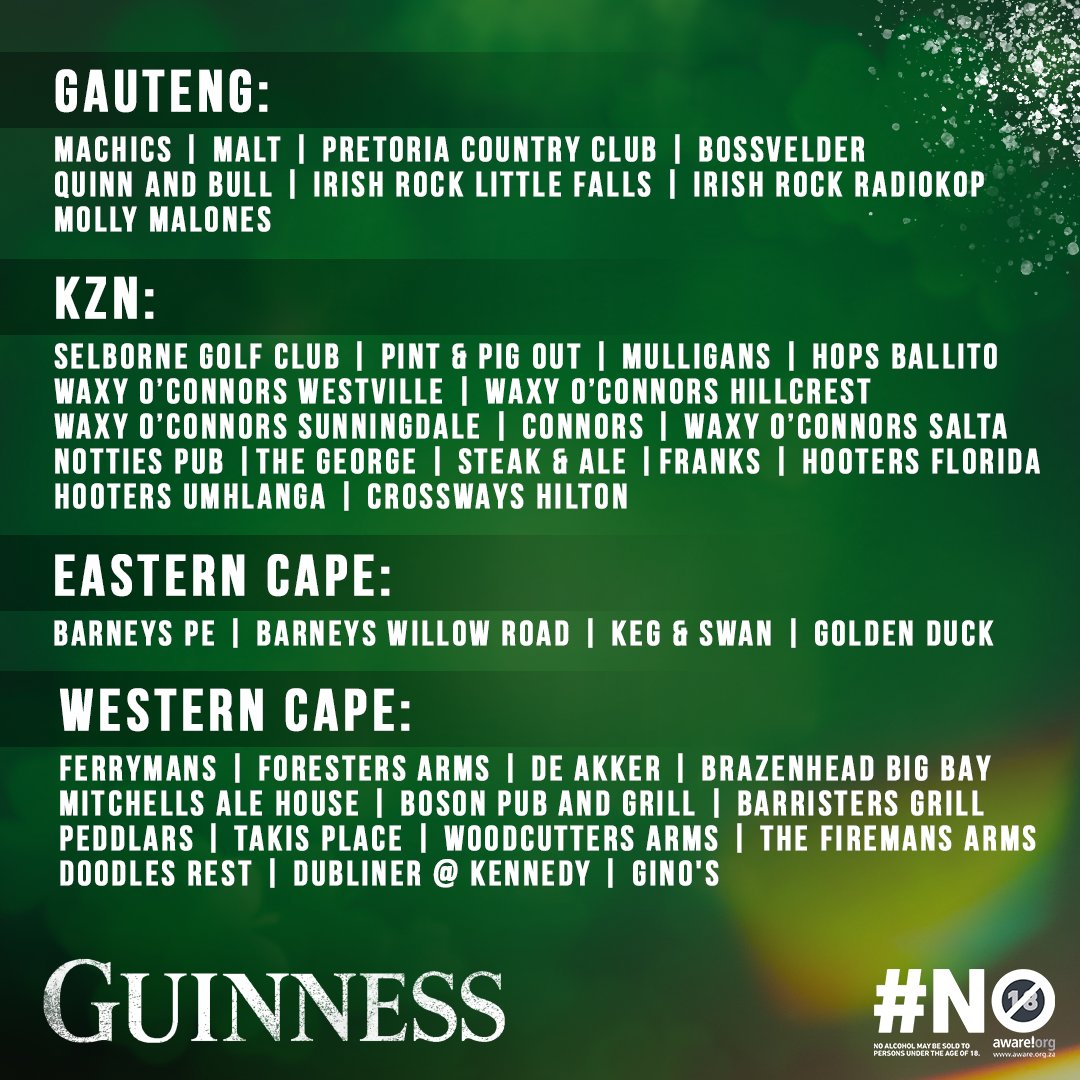 Get ready to shamrock and roll! 🍀
 
This St. Patrick's Day, make sure to hit up your favorite local Irish pub for some Guinness! 🇮🇪🍺 Don't miss out on the festivities – grab a pint (or two) and cheers to the luck of the Irish! 🍻
 
#StPatricksDay #GuinnessBeer