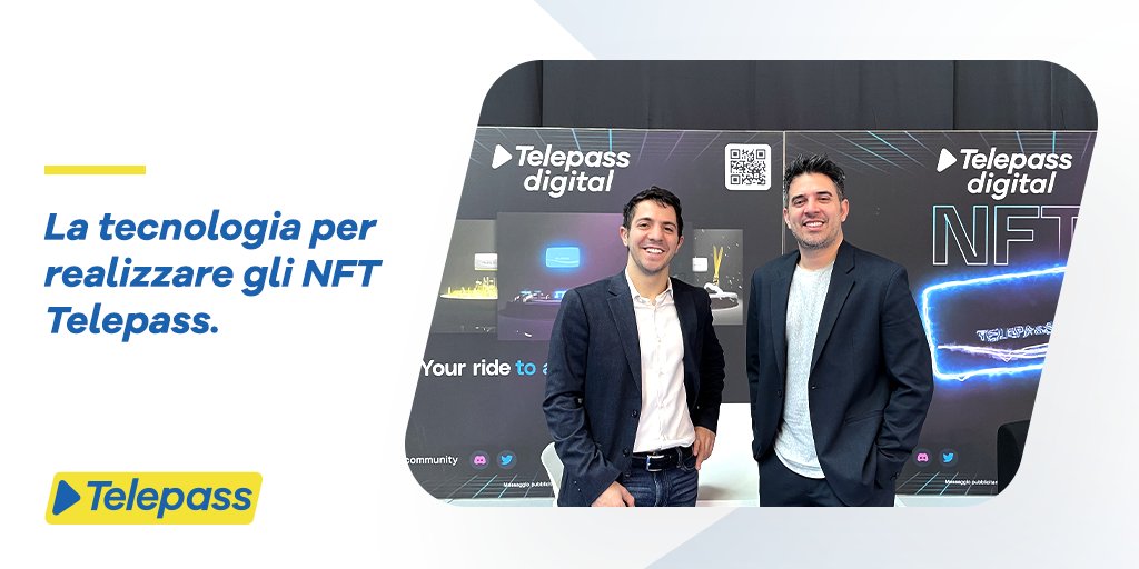 Per realizzare un #NFT #Telepass servono tre cose: idee, passione e le persone giuste:
<a href="/GLomb4rdo/">Giuseppe Lombardo</a>, <a href="/TelemacoRossi/">Telemaco Rossi</a>, <a href="/emln_/">emiliano saurin</a>, e tutto il resto del team.
E anche gli eventi giusti dove parlarne:
#EspoGame e il #metaverso di <a href="/TheNemesis_io/">The Nemesis</a> 

#NFTLP #innovazione #tecnologia