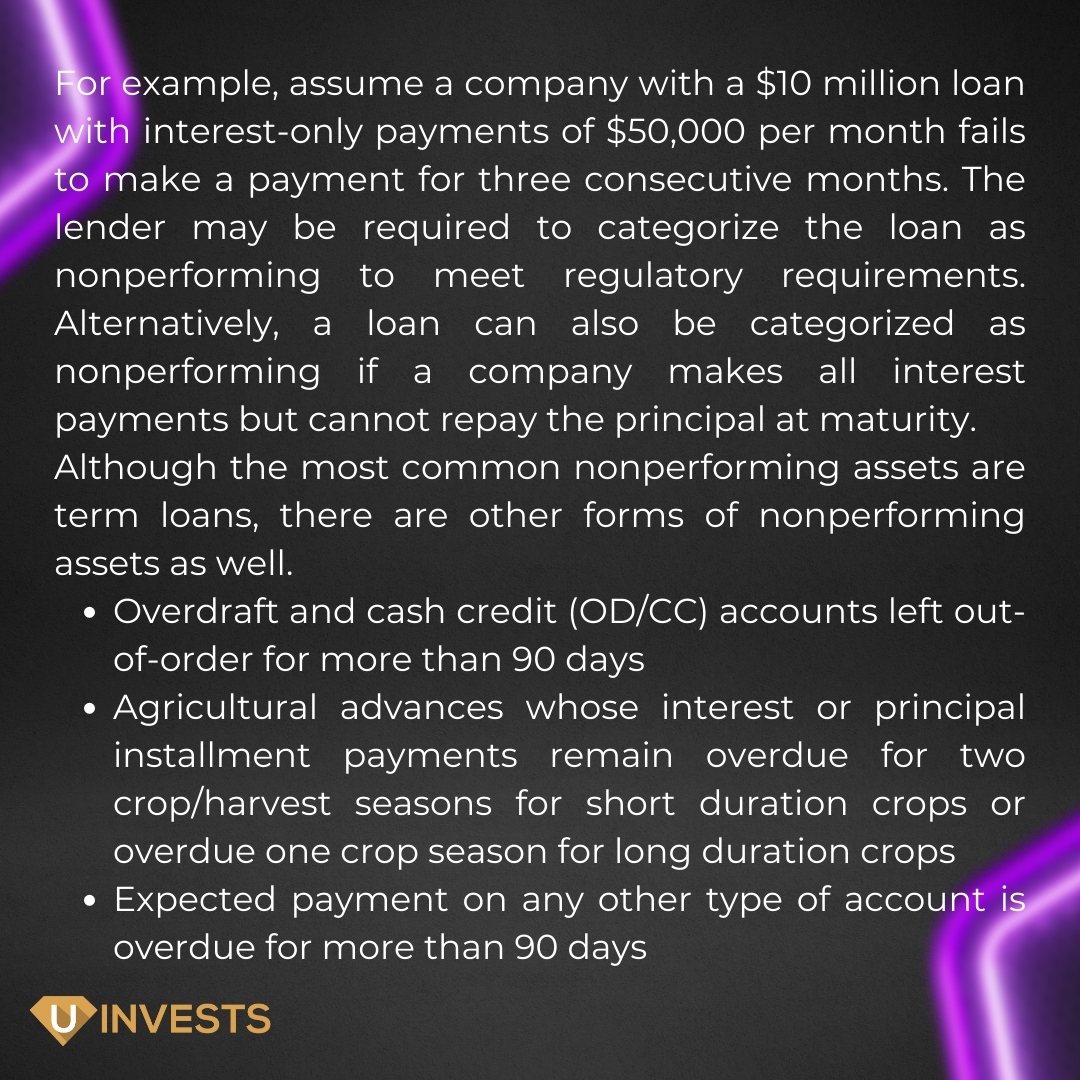 youinvests's tweet photo. What are Nonperforming Assets?

#uinvests #finance #investing #money
#financialfreedom #wealth #stocks #trading #business #personalfinance #entrepreneurship #budgeting #saving #retirement #credit #crypto https://t.co/xWAgFRjBt8