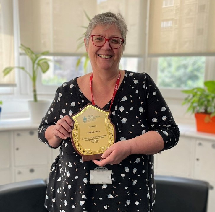 The Egypt Exploration Society <a href="/TheEES/">The Egypt Exploration Society</a> is celebrating 30 years in #Cairo. They marked their partnership with British Council by honouring our Country Director Egypt <a href="/ElizBCEgypt/">Elizabeth White</a> &amp; Director Arts Egypt <a href="/CathyCostain/">Cathy Costain</a>. Photo of Cathy by <a href="/ShaimaaElbana/">Shaimaa</a> Director Education Egypt.