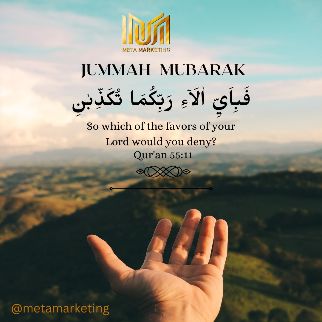 MetaMarketing4's tweet photo. Jummah Mubarak!
Unquestionably, by the remembrance of Allah hearts are assured. 
#metamarketing #JummahMubarak #QuranSayings  #StayBlessed #Masjid_e_Shuhuda #viralvideos #trending   #RamadanKareem #viral   #JummahMubarak #JummahMubarakEveryone #friday #FridayFeeling https://t.co/B4CsdTmlsU