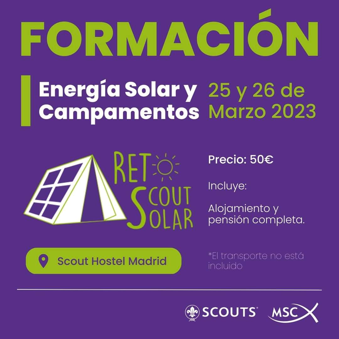 scoutsmsc's tweet photo. ÚLTIMAS PLAZAS‼️‼️‼️
El Reto Scout Solar desarrolla las capacidades necesarias para llevar a cabo un proceso de transición energética solar de los campamentos de verano de los Grupos de Scouts MSC.
📲 https://t.co/GfaOE7L2v7
#ScoutsMSC #RetoScoutSolar #RetoSolar https://t.co/yNKtogiayB