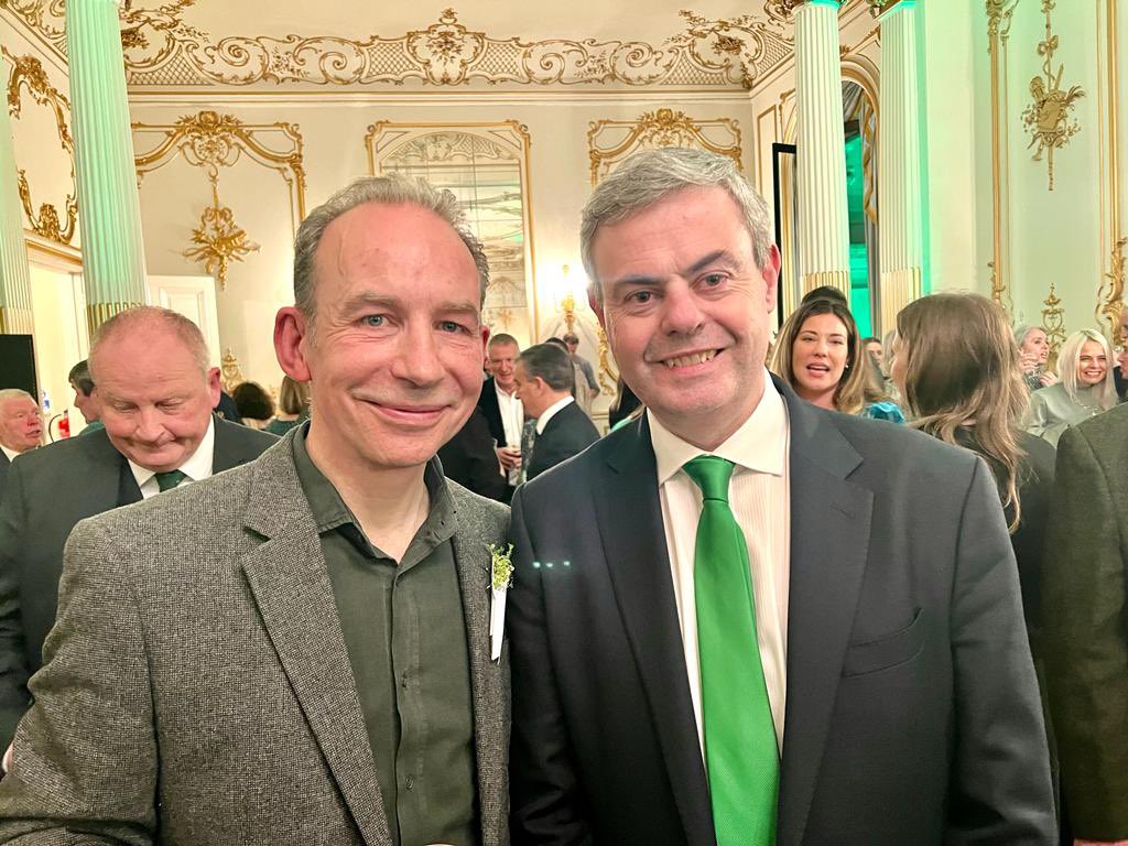 Our very own @_InnisfreeHA ambassador, Board Member Brian Brady, comparing notes with the REAL deal - Ambassador Martin Fraser. Great buzz of celebration @IrelandEmbGB last evening for St Patrick’s Day. @irishinbritain