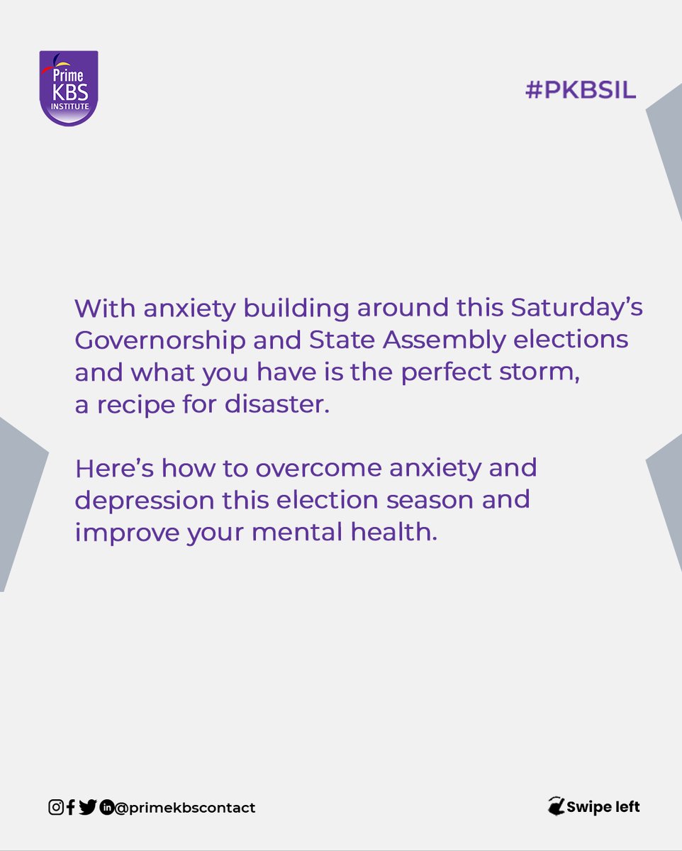 There has been palpable tension across the country following the collation of the election results &amp; stakeholders raising issues bordering on irregularities in the process, leading to depression among some individuals.
#nigeria #mentalhealth #elections #pkbsil #primekbsinstitute
