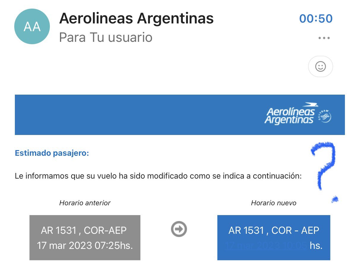 vero_cba's tweet photo. No se si enojarme o ponerme contenta. El interrogante funcionará con alguien? @Aerolineas_AR https://t.co/nfnc0BMrr5