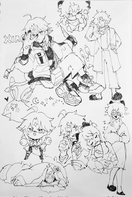 Doodles of the xiao and the cocogoat 🤠🤠🤠 