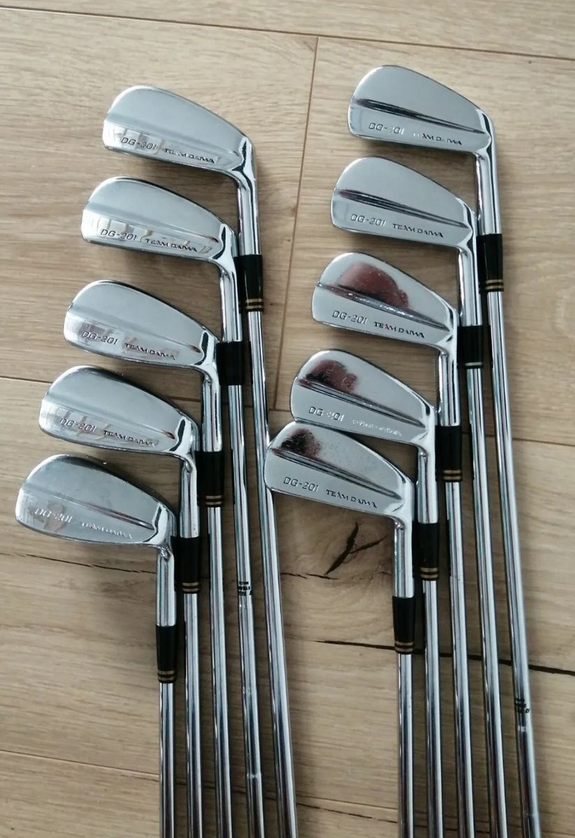 stewartfranks's tweet photo. Awesome set of Daiwa DG 201 blades for sale, 1 to 10 iron. Yes, that's 10 irons! Great condition. Rifle 6.0 shafts except the 1 iron R300U and 7 iron S300U. 500 Eur. Location, Germany https://t.co/EAQSZLsjkh