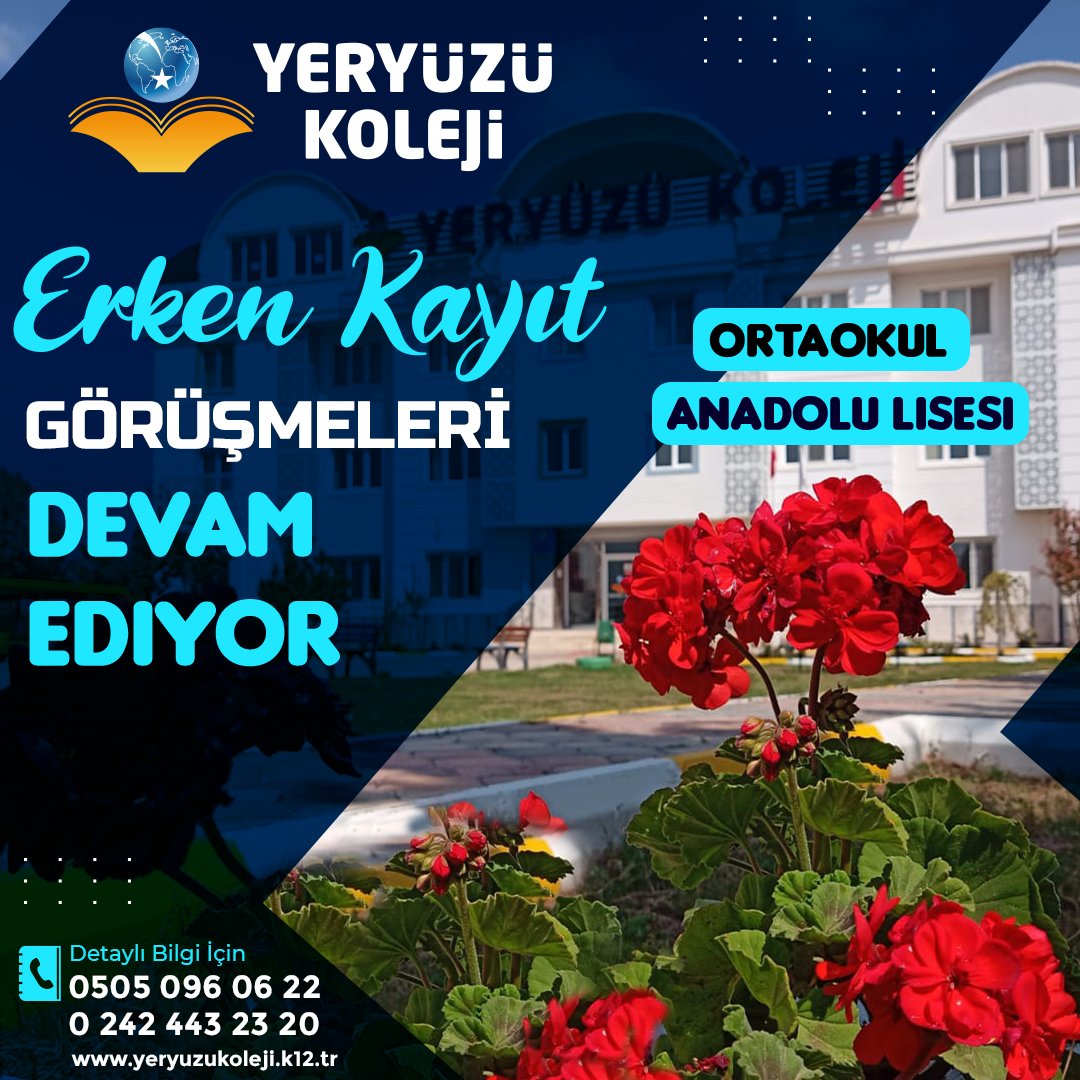 Erken kayıt fırsatları Mart ayı özel fiyatlarıyla devam ediyor!
Ayrıntılı bilgi almak;
📲05050960622 ☎️02424432320
arayabilirsiniz.

#erkenkayıt #erkenkayıtavantajı #yeryuzukoleji #okul #eğitim #yks #tyt #lgstayfa #antalyaturkey #antalya  #muratpaşa #kepez #alanya #LİSE #ortaokul