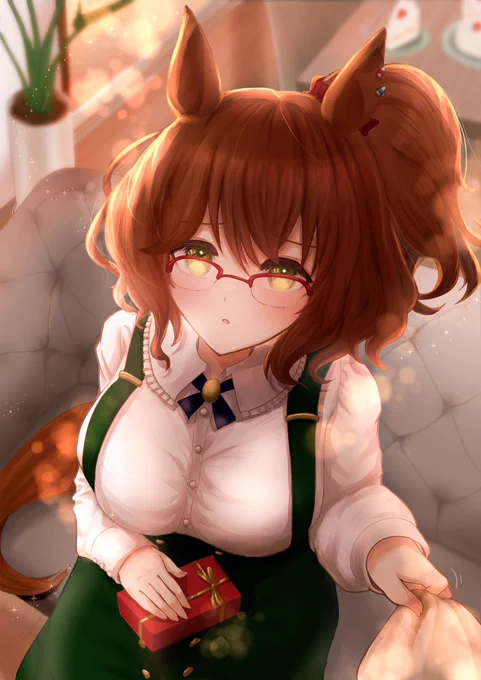 マーちゃんのお願い 聞いてもらえないのでしょうか…?#ウマ娘 #アストンマーチャン眼鏡かけました 