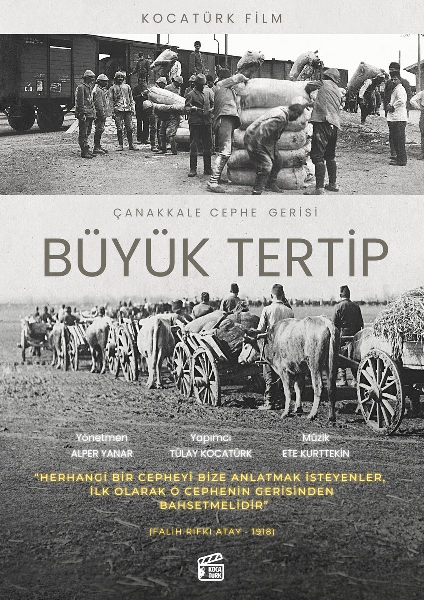 'Büyük Tertip - Çanakkale Cephe Gerisi' belgeselini, 18 Mart 2023 Cumartesi günü Tarih TV'de, sabah saat 10:00 ve akşam 20:00'de üç bölüm peş peşe izleyebilirsiniz.