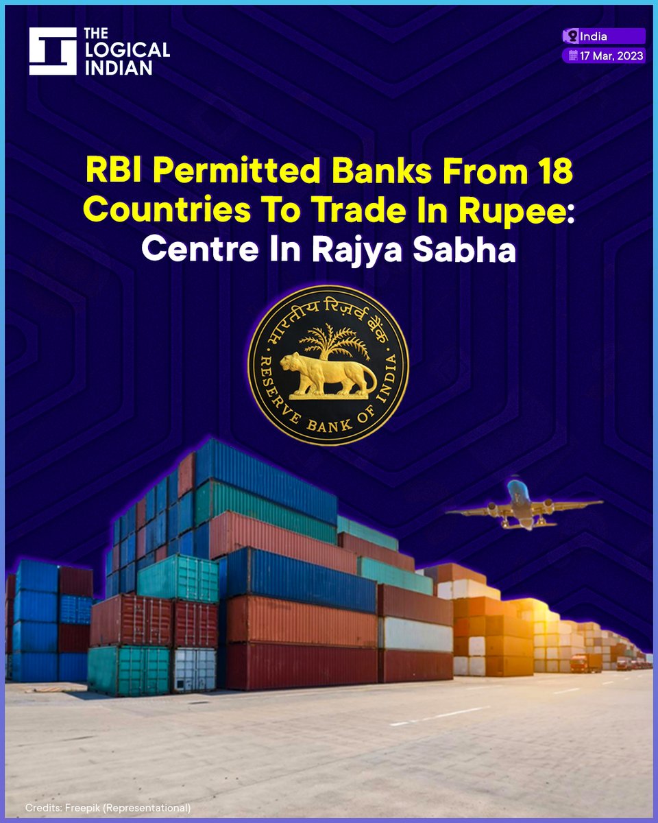 LogicalIndians's tweet photo. The government in Rajya Sabha said that the Reserve Bank of India (RBI) had permitted banks from 18 countries to open Special Vostro Rupee Accounts (SVRAs) to settle payments in rupees.
#RBI #banks #FOREIGNNATION #Rupee https://t.co/ewgHRNpVVS