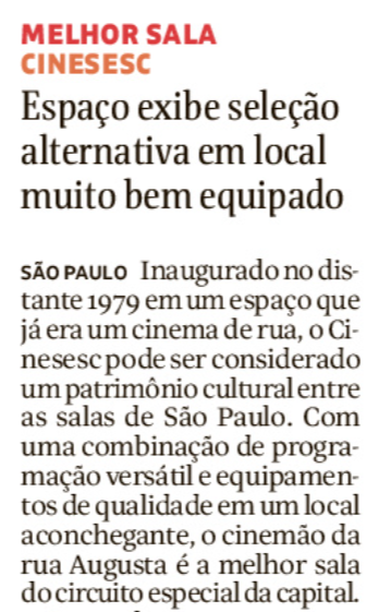 marcosmorelli's tweet photo. @cinesescsp seu lindo :) sempre com programação impecável, preço acessível (tem cinema cobrando 80 reais pelo mesmo filme que vocês exibem com qualidade superior) em um espaço MARAVILHOSO!

#cinesesc https://t.co/V5ueNwFzBt