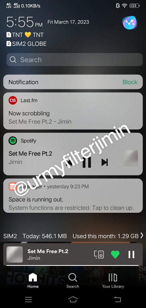 urmyfilterjimin's tweet photo. @Eine1881 Day 1 Stream 1 for Spotify

#SetMeFreePt2IsComing 
#SetMeFree_Pt2_OutToday
#지미니가_퍼포로_뿌시러옴

I AM LISTENING TO #SetMeFree_Pt2 from the album #Jimin_FACE by #JIMIN of @BTS_twt https://t.co/IuwF7IvjM4