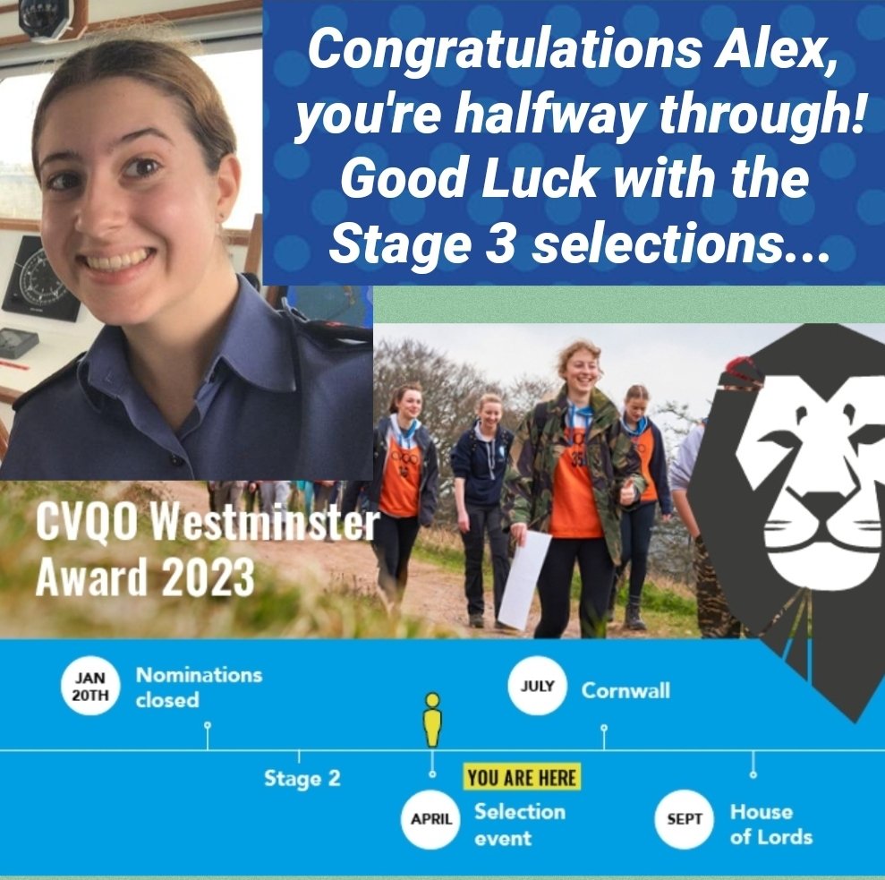 Many thanks to <a href="/CVQO/">Cadet Vocational College - the new name for CVQO</a> for giving our Able Cadet Alexandra the chance to  complete an ILM Level 3 qualification as part of the Westminster Award 2023 - what an amazing opportunity!