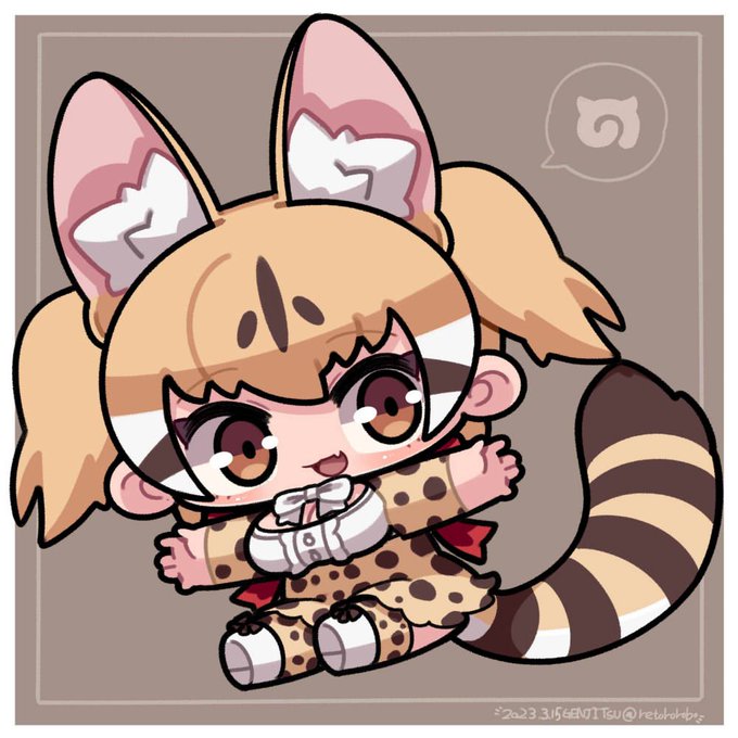 ▪️けもフレ３のジェネットちゃんを描きました🐱🎀✨ #けもフレ３  #けものフレンズ 