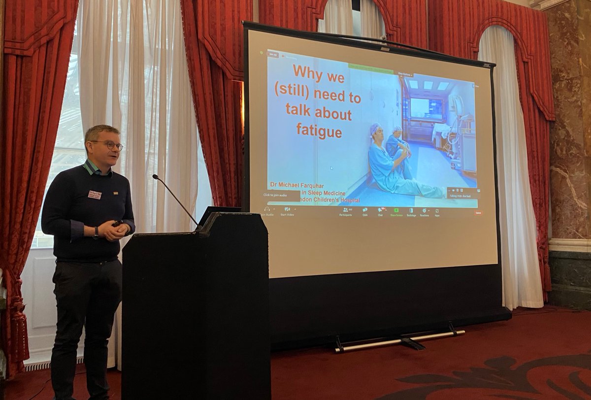 theHSSIB's tweet photo. 'Why we (still) need to talk about fatigue' - @DrMikeFarquhar gave insight on why we need to keep the focus on the risk fatigue brings to the care of patients and wellbeing of staff, the work being done and the change needed at a system level #NHSStaffFatigue #WorldSleepDay https://t.co/D0o3YNmklC