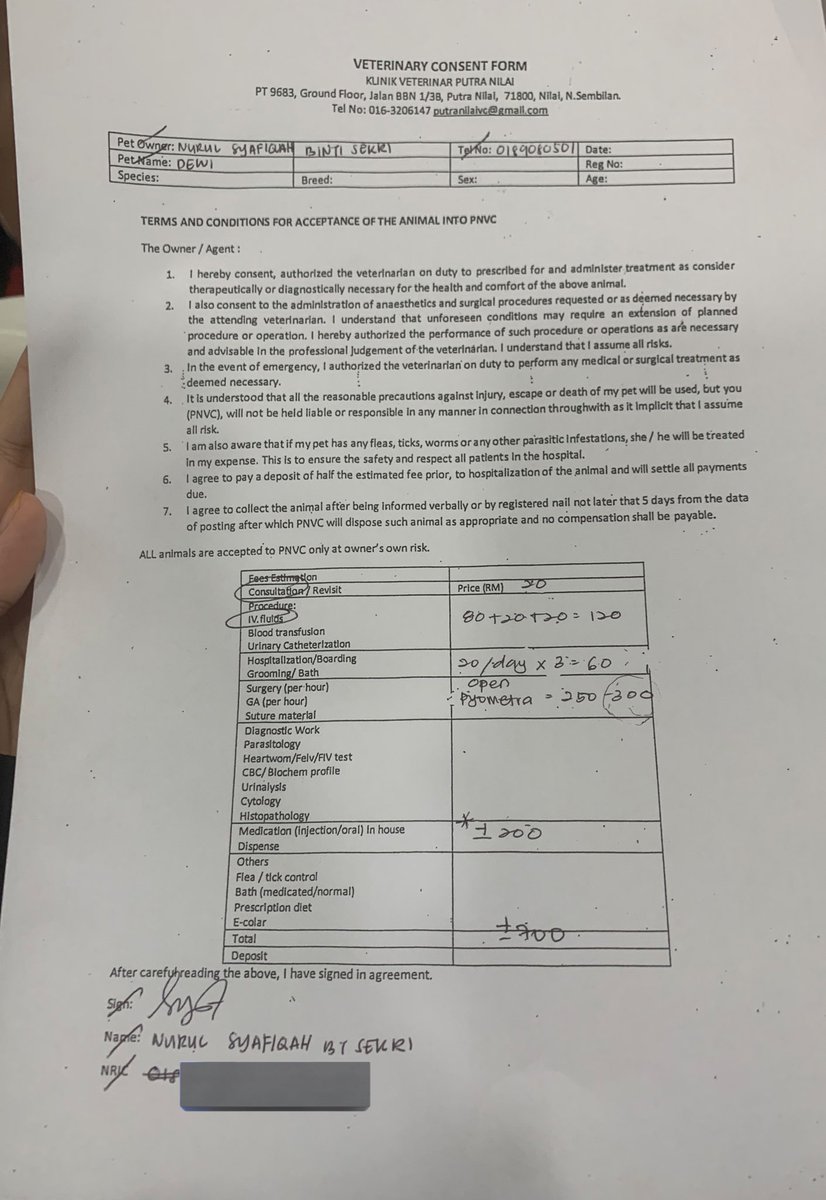 Minta RT sahaja dah cukup untuk panjangkan doa🙏🏻 

Dewi was diagnose Pyometra which is jangkitan bakteria pada rahim sehingga bernanah. Petang ni Dewi operation dan costing minimum RM700. Tak dapat bantu apa-apa pun takpe. Nak minta semua doakan pembedahan Dewi selamat🤲🏻🥲