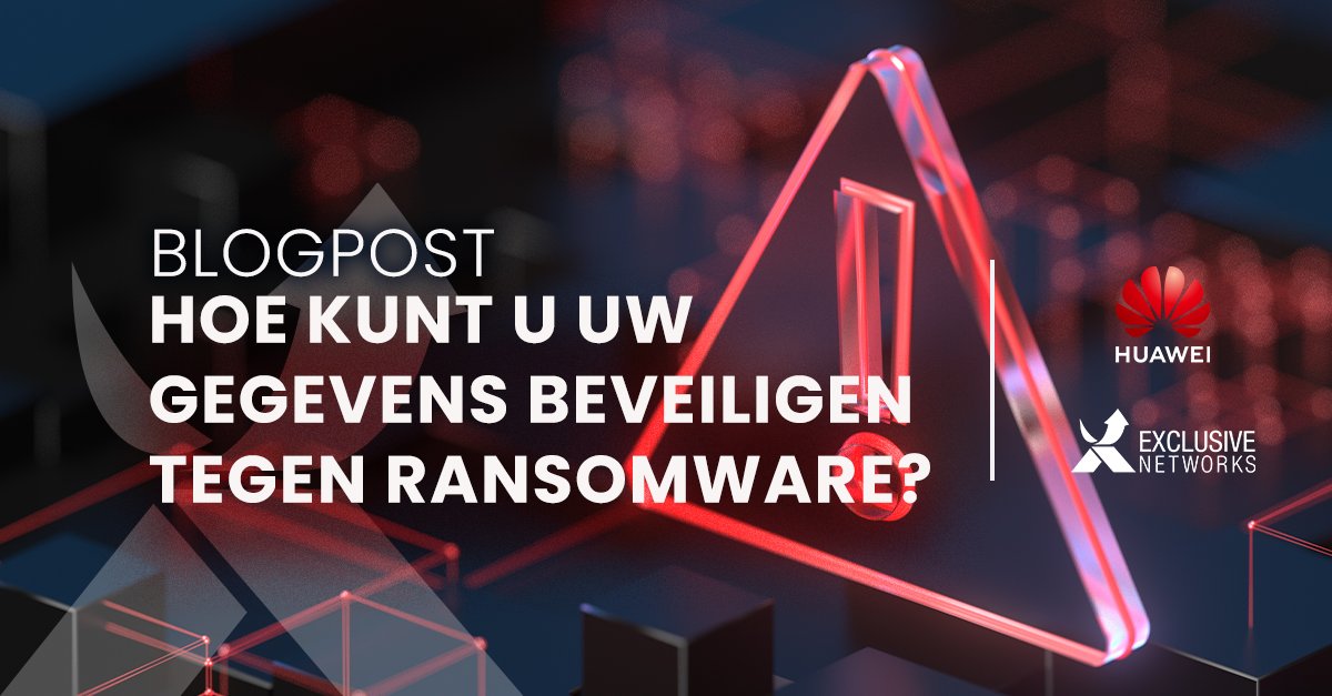 Ransomware is een wereldwijde cyberdreiging. Enkele beschermingsoplossing biedt tegenwoordig onvoldoende bescherming tegen alle bedreigingen voor gegevensafpersing. 

Hiertegen kunnen beschermen? Lees de blogpost: ow.ly/kgw350MC7LH

#Huawei #ExclusiveNetworksNL #Ransomware