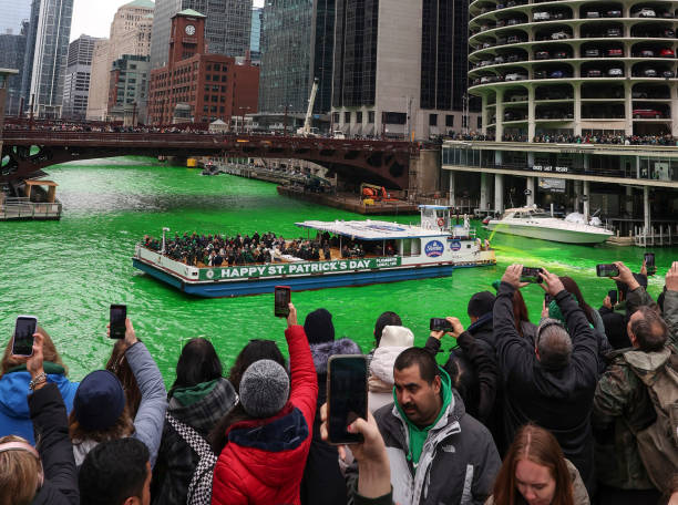 Chicago River Green for St. Patrick's Day🍀

Dyeing the river began in 1962,with artificial coloring that is eco friendly. Estimate 100k people attend the festivity🍀

credit #gettyimages #chicago #illinois #StPatsday #stpatricksday #luckycharm #PaddyAllDay  #Shamrock #Leprechaun