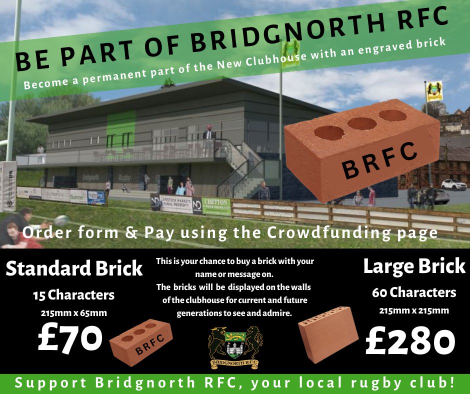 bridgnorth_rfc's tweet photo. Be a permanent part of Bridgnorth RFC
We need some bricks! 

https://t.co/DlBrkRWwLl https://t.co/Knk2IAxtD6
