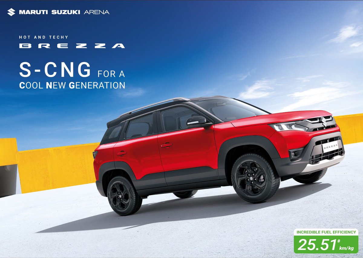 Maruti Suzuki launches Brezza CNG,  starts right from base LXi at Rs. 9.14 lakh, ex-showroom. That's 95k more than Petrol model. Promises 25.51 kms/kg. #MarutiSuzukiBrezza #CNG