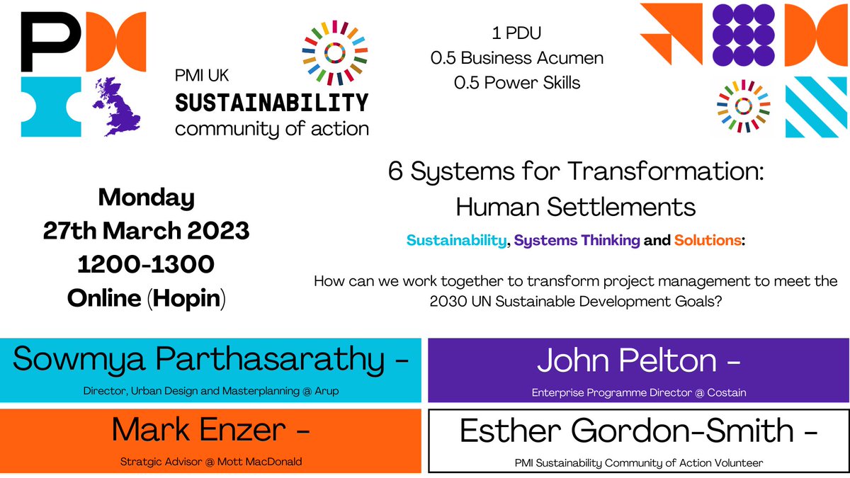 PMI_UK_Chapter's tweet image. SAVE THE DATE 
27th March 2023 at 12pm

Register here: hopin.com/events/sixsyst…

#pmiuk #webinars #sustainability