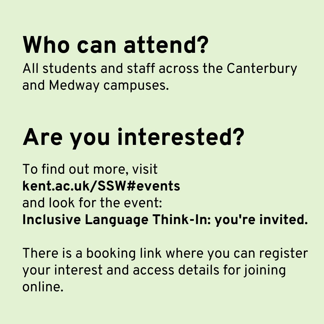 Do you have ideas on how we can use more inclusive language? You are warmly invited to join us on Monday 27 March and share your ideas 😀