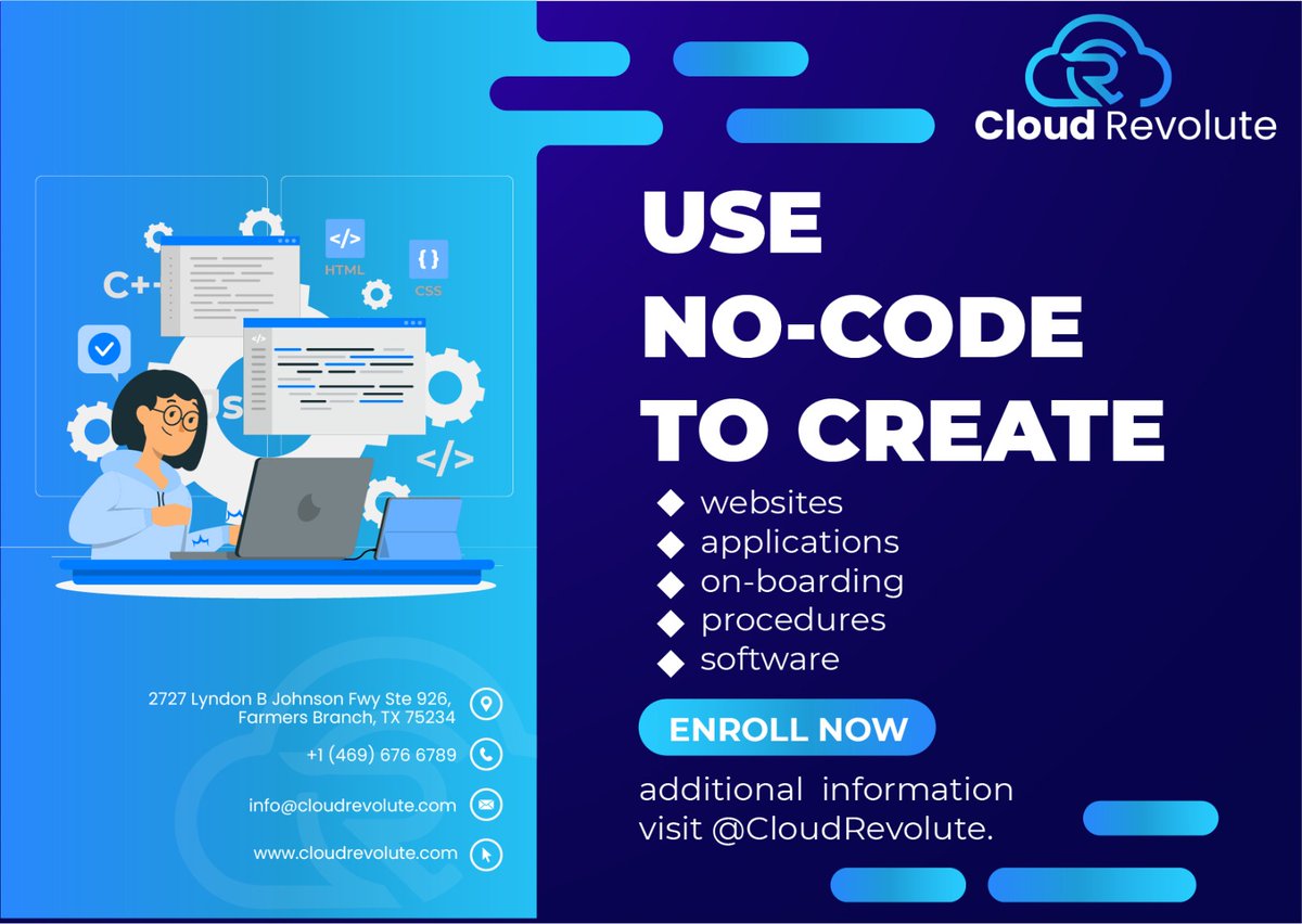 Cloudrevoluteus's tweet photo. Now you can develop without coding bu using NO-CODE DATA
#Cloudrevolute #nocodedata #nocode #lowdata https://t.co/QOTyFXu8Wz