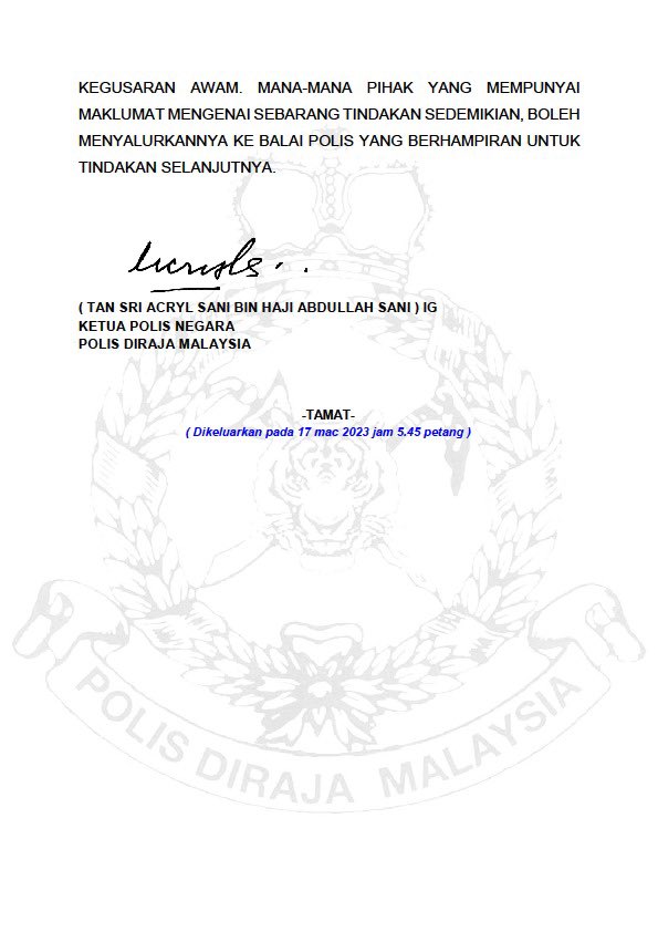 Polis Diraja M'sia tweet media