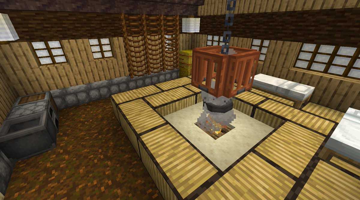 ComanHoliday's tweet photo. #Minecraft #マイクラ #QuarkMod #FarmersDelightMod 
村人達の家に敷いてある畳（一枚目）はQuarkによるもので、
メイドさん達の宿舎の畳（二枚目）はFarmersDelightによるものです＾＾
もし何か聞きたいものがあれば、気兼ねなく聞いて下さい(=￣▽￣=)ﾉ https://t.co/iGJ4Ud3dTt