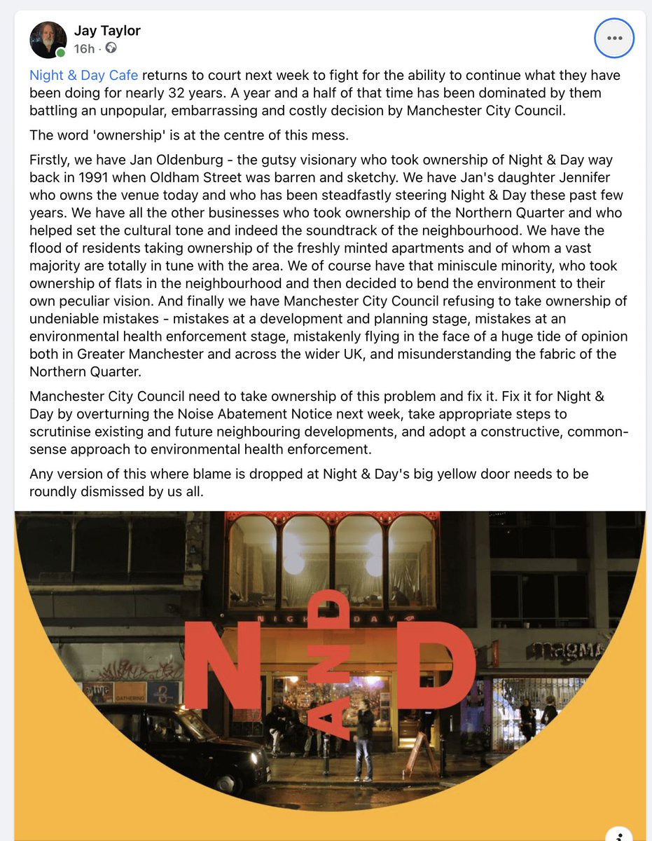 . <a href="/nightanddaycafe/">Night & Day Cafe</a> are back facing <a href="/ManCityCouncil/">Manchester City Council</a> in court next week. My two cents: 

tinyurl.com/JTNAD0323