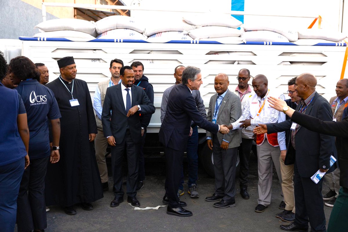 World Vision Ethiopia had the chance to showcase its response efforts to <a href="/SecBlinken/">Secretary Antony Blinken</a> and join the launch of JEOP 2.0. Thanks to <a href="/USAID/">USAID</a>, <a href="/WorldVision/">World Vision</a> in #Ethiopia is providing millions of Ethiopians affected by drought &amp; conflict with food, medical supplies, WASH, &amp; dignity kits.