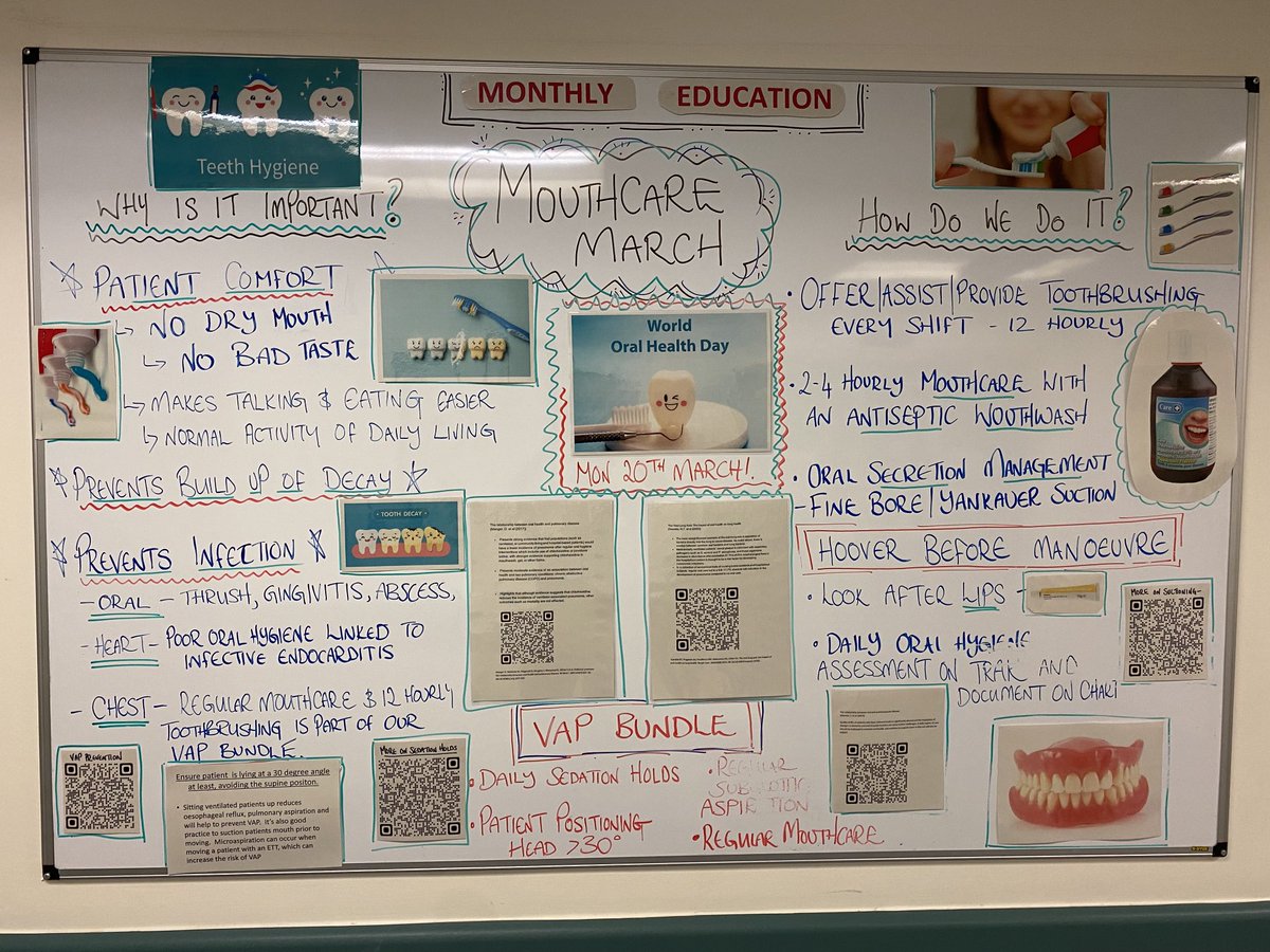 ⁦@riecriticalcare⁩ are having a real focus on mouthcare in March 😁🪥🦷#patientcentredcare #education #smile