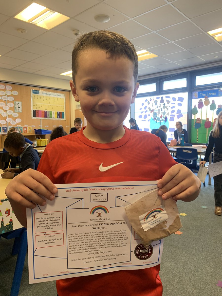 AND!! Our PE role model for the week too!