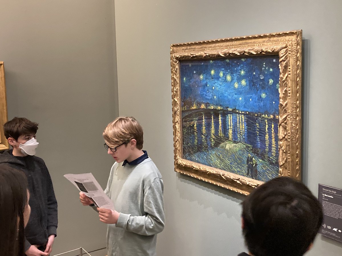 MontcrestEurope's tweet photo. Three of our students researched and prepared short presentations to teach the group about paintings by Monet, Degas, and VanGogh. They did a wonderful job! https://t.co/f3XxLTRMyL
