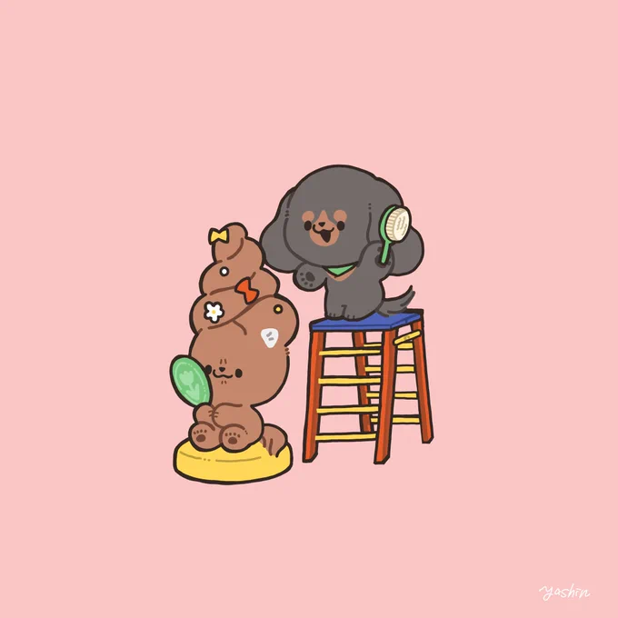 お任せにしたらすごい髪型にされた#たれみみよんひき 