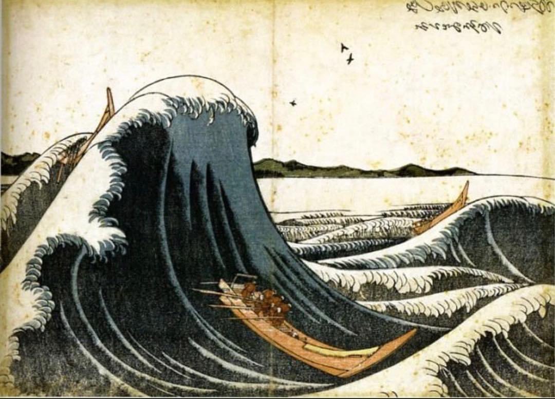 artwizardart's tweet photo. Evolution of Hokusai's "Great Wave" 🌊

1. When he was 33 (1792)
2. When he was 44 (1803)
3. When he was 46 (1805) 
4. When he was 72 (1831) https://t.co/k36UM3LYj2