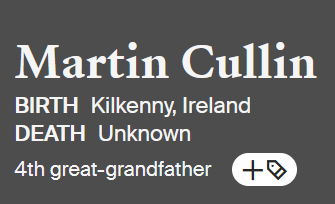 Passionflower99's tweet photo. My 4th Great Grandfather - Martin 'Marty' Cullin was born and lived in Killkenny, Ireland. Can anyone help me find out more about him & his family? Thank you.
#StPatricksDay2023 #StPatrickDay #stpaddysday #Friday #DNA #Ancestry #Ireland #Killkenny #Genealogy https://t.co/BkaDdPsEWA