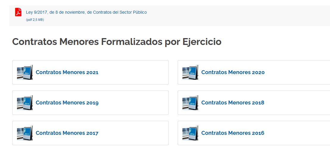 Ley 9/2017, Contratos del sector público. Artículo 63.4 "La publicación de la información relativa a los contratos menores deberá realizarse al menos trimestralmente".
Web del ayuntamiento de Majadahonda. Contratos menores de 2.022 no han sido subidos.
transparencia.majadahonda.org/contratos-meno…