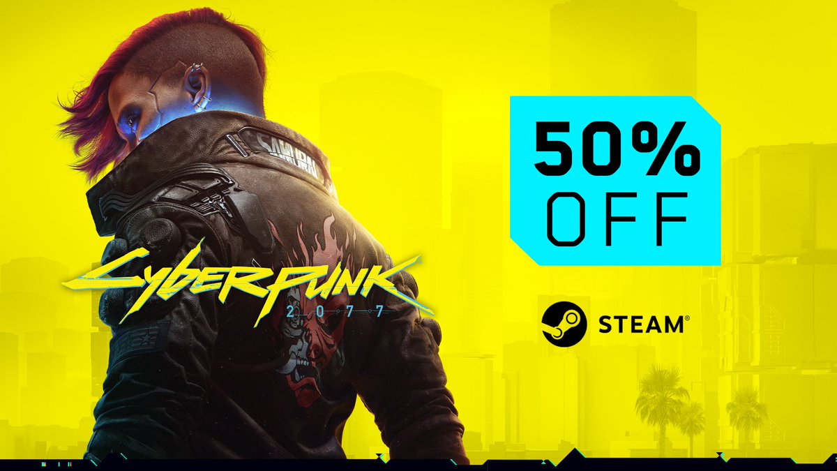 Spring into action during Steam Spring Sale! 🌼 Cyberpunk 2077 is now 50% off on @steam 👉 cp2077.ly/SteamSale