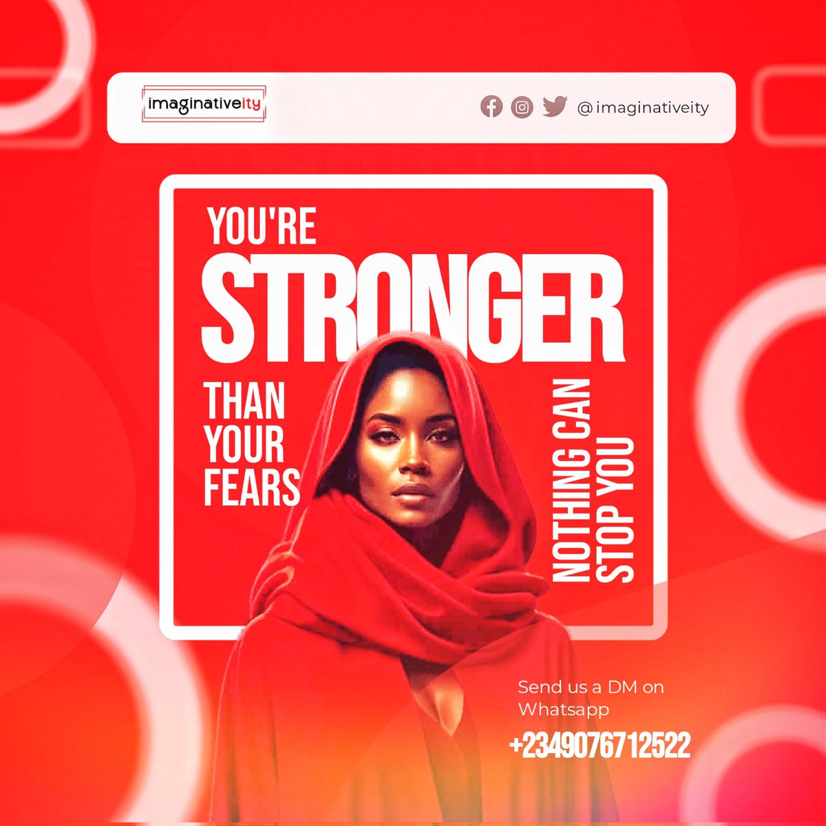 IsongJoy's tweet photo. Just a little reminder that you're STRONGER than your fears and nothing can stop you..
Have an amazing weekend
#naijadesigners #naijabusiness #blackownedbusiness #lagosbusiness #lagosbusiness #brandidentitydesign #corporateidentitydesign #logodesigner #blackwomeninbusiness https://t.co/mu9OmbUN0X