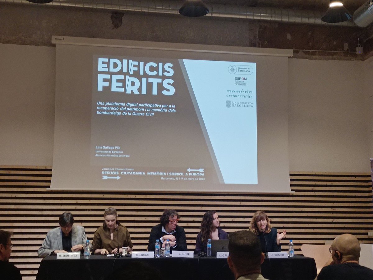 passatmesrecent's tweet photo. L'arqueòloga @Lailaia2 relata el projecte 'Edificis Ferits' de @ASoterrada a les Jornades Internacionals #1322Refugis https://t.co/DQsqoxystk