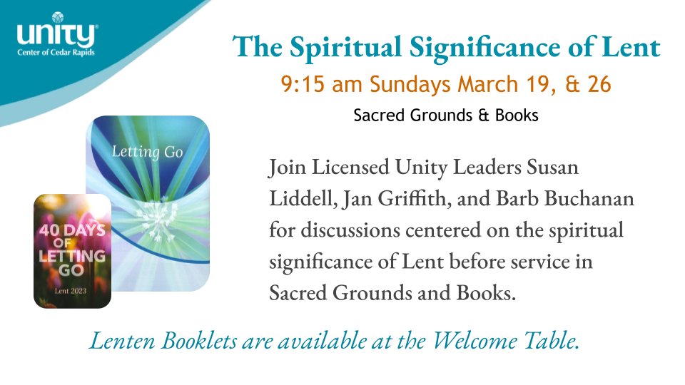 UnityofCR's tweet image. Let it Agree:  The Process of Denying the Power is Rev. Debra's topic on Sunday, March 19, 2023 - mailchi.mp/unitycr/let-it… #spiritual #PositivePath #OnlineChurch #NewThought